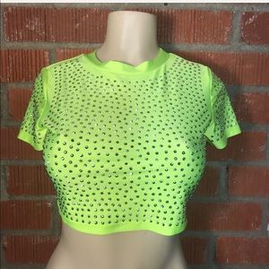 Neon yellow crop top